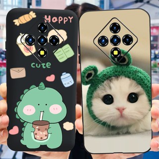 เคสโทรศัพท์มือถือ ซิลิโคนนิ่ม TPU กันกระแทก ลายไดโนเสาร์ แมวน่ารัก สีดํา สําหรับ Inifinix Zero 8 8i Zero8 Zero8i X687 X687B