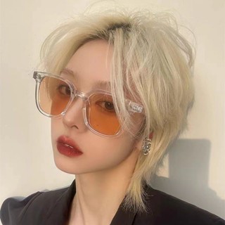 Sunglasses Korean version transparent brown box womens advanced sense translucent stylish sunglasses women