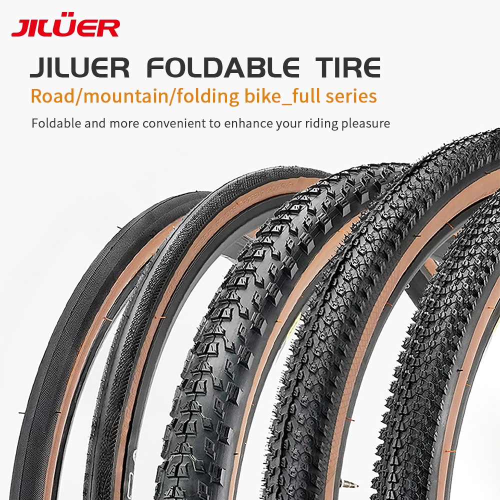 Jiluer ยางรถจักรยาน MTB จักรยานพับ Tyres 26x1.95 27.5x2.1 29x2.2 700x25C Anti-Puncture ยางหิมะไขมันจักรยานยาง