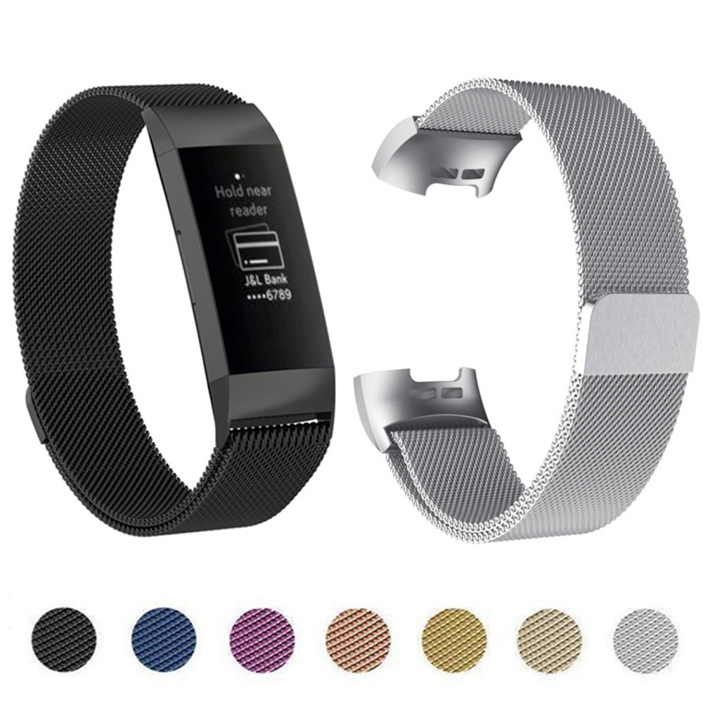 สายนาฬิกาข้อมือ สเตนเลส โลหะ แม่เหล็ก สําหรับ Fitbit Charge 2 3 4 Band Fitbit Charge 3 SE