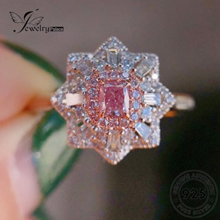 Jewelrypalace แหวนเงิน 925 ประดับเพชรคริสตัล รูปดอกไม้ สีชมพู สําหรับผู้หญิง R1946