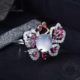 Jewelrypalace แหวนเงิน 925 ประดับเพชรคริสตัล รูปผีเสื้อ สีชมพู สําหรับผู้หญิง R2276