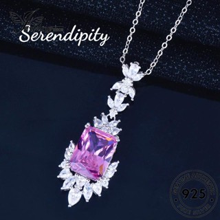 Jewelrypalace สร้อยคอเงิน 925 ประดับเพชรคริสตัล สีชมพู หรูหรา สําหรับผู้หญิง S286