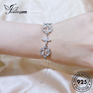 Jewelrypalace สร้อยคอเงิน 925 จี้ใบโคลเวอร์ ประดับเพชร เครื่องประดับสตรี S516