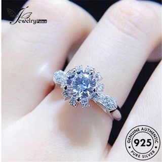 Jewelrypalace แหวนเงิน 925 ประดับเพชร โมอิส ลายดอกไม้ สีทอง สําหรับผู้หญิง R1165