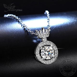 Jewelrypalace แท้ สร้อยคอเงิน 925 จี้มงกุฎ ประดับเพชรโมอิส สวยหรู สําหรับผู้หญิง N63