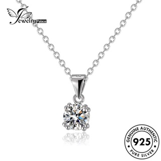 Jewelrypalace Moissanite สร้อยคอเงิน 925 ประดับเพชร เรียบง่าย สําหรับผู้หญิง N75