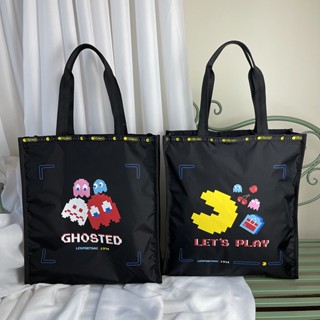 Lesportsac PAC-MAN ใหม่ กระเป๋าถือ กระเป๋าสะพายไหล่ ทรงโท้ท ขนาดใหญ่ จุของได้เยอะ สําหรับผู้หญิง 3847