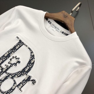 Dior 2023 เสื้อกันหนาว คอกลม ปักลาย สไตล์เดียวกัน แฟชั่นฤดูใบไม้ร่วง และฤดูหนาว สําหรับผู้ชาย และผู้หญิง