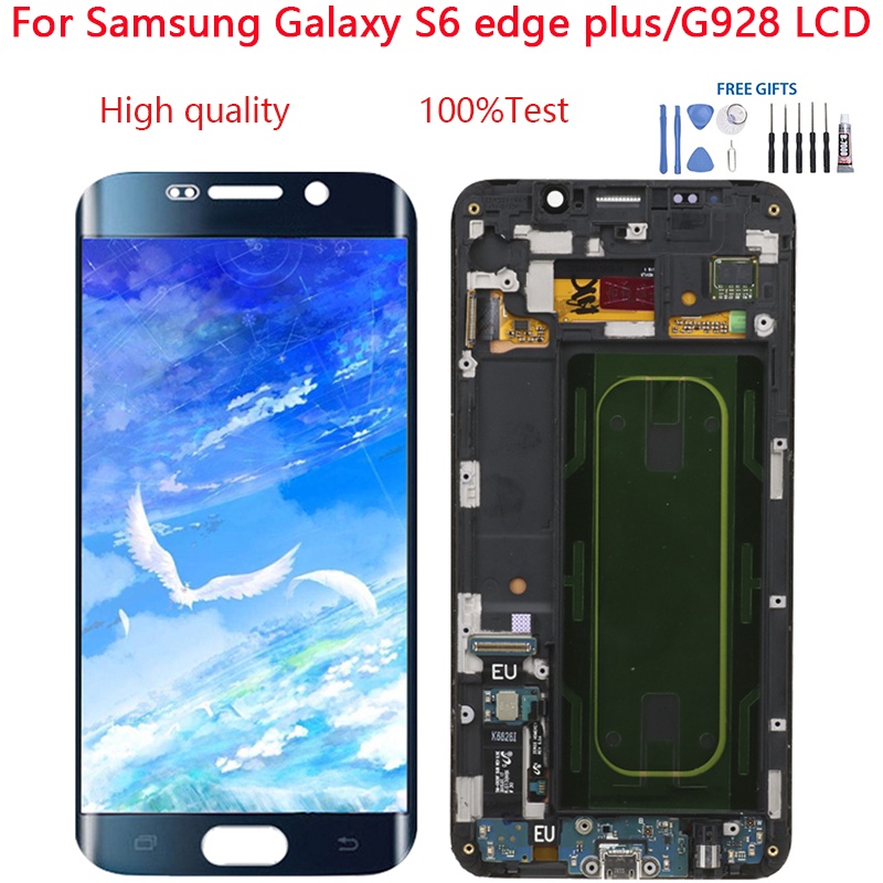 อะไหล่หน้าจอสัมผัสดิจิทัล LCD แบบเปลี่ยน สําหรับ Samsung Galaxy S6 edge plus G928