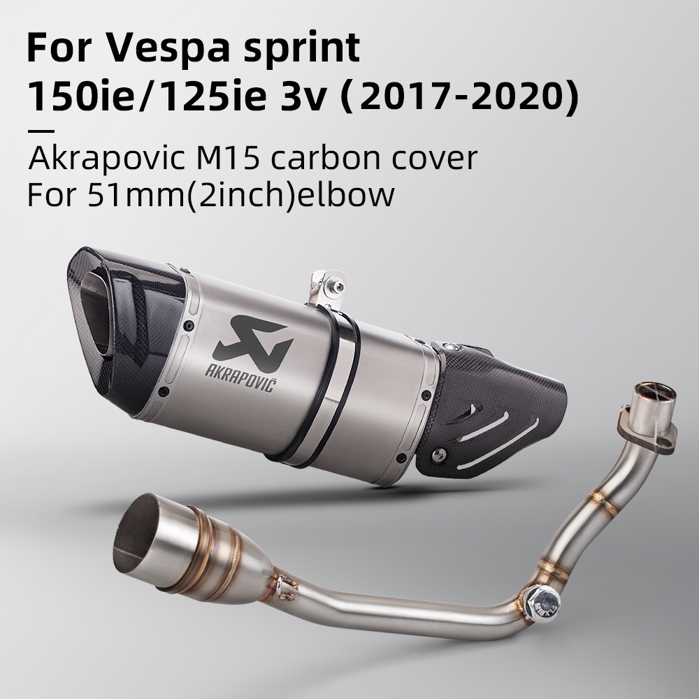 Akrapovic M1 ท่อไอเสียคาร์บอน สําหรับ VESPA LX LXV125 150IE GTS125 SPORT PRIMAVERA125 150IE SPRINT125 150IE 3V
