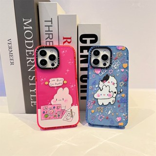 Casetify เคสโทรศัพท์มือถือ TPU นิ่ม กันกระแทก ลายกระต่ายน่ารัก แวววาว สําหรับ iPhone 14 Pro Max 12 13 Pro Max 11 13 14