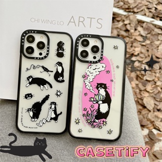 CASE.TIFY Acrylic Phone case for iphone 14 14plus 14pro 14promax 13 13pro 13promax Cute black cat phone case 12 12pro 12promax 11 case 2023 New Design HD transparent Phone case for girl ins popular Side lettering