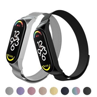 Milanese สายนาฬิกาข้อมือ สเตนเลส สําหรับ Xiaomi mi band 7 6 5 4 Correa Miband4 Bracelet on mi band 4 6 5 3 7 pro