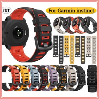 สายนาฬิกาข้อมือซิลิโคน สองสี สําหรับ Garmin Instinct 2