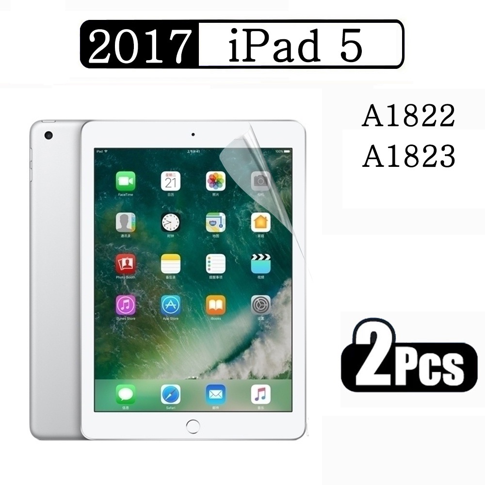 (2 แพ็ค) ฟิล์มกันรอยหน้าจอ PET นิ่ม กันรอยขีดข่วน สําหรับ Apple iPad 5 9.7 2017 5th Generation A1822 A1823