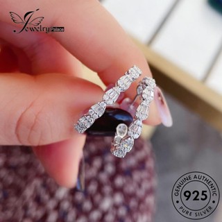 Jewelrypalace ต่างหูห่วง เงิน 925 ประดับเพชรโมอิส ทรงกลม ของแท้ สําหรับผู้หญิง E896