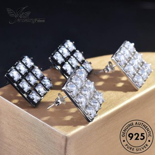 Jewelrypalace ต่างหูสตั๊ด เงิน 925 ประดับเพชร ทรงสี่เหลี่ยม สีทอง สําหรับผู้หญิง Moissanite E1094