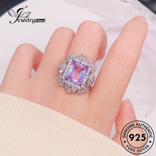 Jewelrypalace สร้อยคอเงิน 925 ประดับเพชรคริสตัล สีชมพู หรูหรา สําหรับผู้หญิง S389