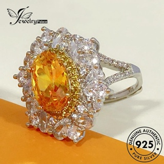 Jewelrypalace แหวนเงิน 925 ทรงวงรี สีทอง หรูหรา สําหรับผู้หญิง R947