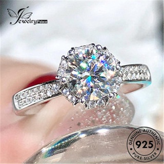 Jewelrypalace แหวนเพชรโมอิส เงิน 925 ลายดอกไม้ คลาสสิก สําหรับผู้หญิง R1163