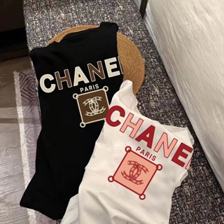 Chane 1 ใหม่ เสื้อยืดแขนสั้น เนื้อแมตต์ ทรงหลวม ระดับไฮเอนด์ แฟชั่นฤดูร้อน สไตล์ยุโรป