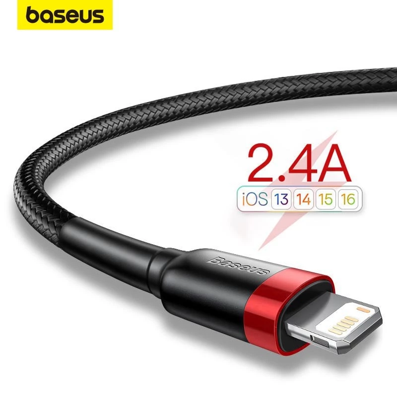 Baseus สายชาร์จ USB to iP สำหรับ iP สายชาร์จเร็ว 2.4A รองรับ iP 7 8 X XS 11 12 Pro Max