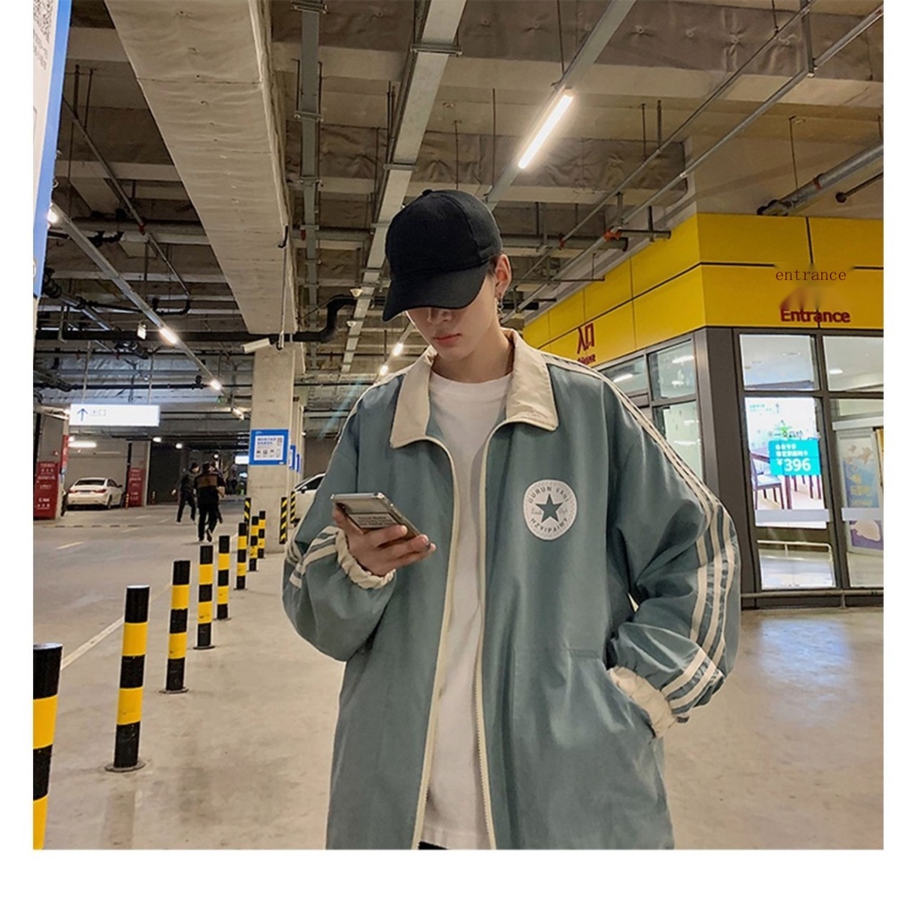 เสื้อแจ็กเก็ตเบสบอล เข้ากับทุกการแต่งกาย แฟชั่นฤดูใบไม้ผลิ และฤดูใบไม้ร่วง สไตล์เกาหลี สําหรับผู้ชาย