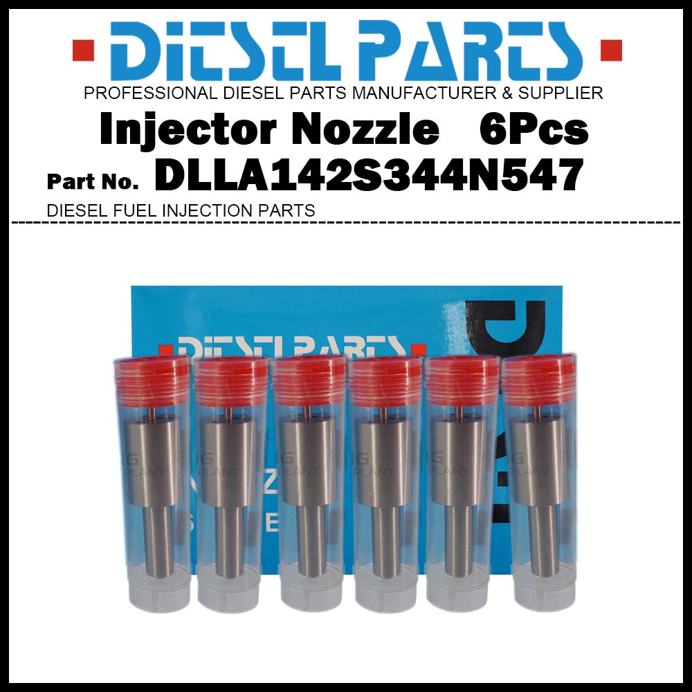 เคล็ดลับหัวฉีดหัวฉีดหัวฉีดเชื้อเพลิงดีเซล 6 ชิ้น 105015-5470 DLLA142S344N547 สําหรับ Komatsu 6D105 S
