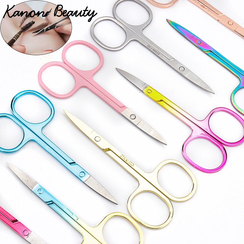 1 ชิ้นคิ้วกรรไกรแต่งหน้าขนตาTrimmer Facial Hair Removerเล็บหนังกําพร้ากรรไกรเครื่องมือความงาม