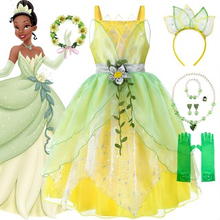 Lxaa Tiana เครื่องแต่งกายคอสเพลย์ ชุดเจ้าหญิง กบ สําหรับปาร์ตี้ฮาโลวีน