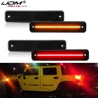 Ijdm ไฟเลี้ยว LED สีเหลืองอําพัน ด้านหน้า และด้านหลัง สําหรับ Hummer H2 2003-2009 12V