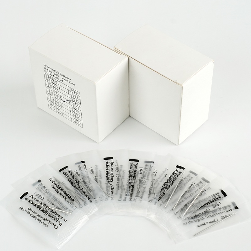 เข็มเจาะร่างกาย จมูก แบบใช้แล้วทิ้ง 12 กรัม 13 กรัม 14 กรัม 15 กรัม 16 กรัม 100 ชิ้น