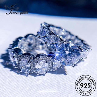 Jewelrypalace แหวนเพชรโมอิส ทรงกลม สีเงิน 925 R1890