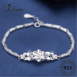 Jewelrypalace สร้อยข้อมือเงิน 925 ลายดอกไม้ สไตล์เกาหลี สําหรับผู้หญิง B551