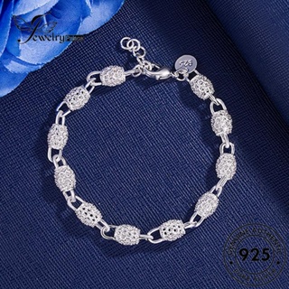 Jewelrypalace แท้ สร้อยข้อมือเงิน 925 แบบกลวง แฟชั่นสําหรับผู้หญิง B461