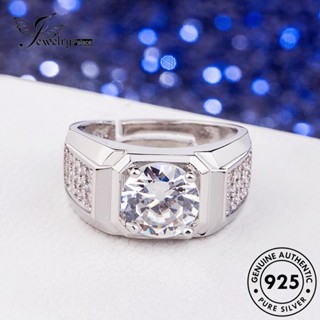 Jewelrypalace แหวนเพชร เงิน 925 ทรงสี่เหลี่ยม สําหรับผู้ชาย R694