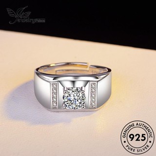 Jewelrypalace แหวนเพชรโมอิส เงิน 925 แฟชั่น สําหรับผู้ชาย R389