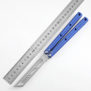 Balisong อลูมิเนียมอัลลอยด์มีดบาลิซอง เหมาะสําหรับการปฏิบัติ พกพาไม่คม แฟนซีมีดผีเสื้อ คุณภาพดี Yuppie Kraken V3