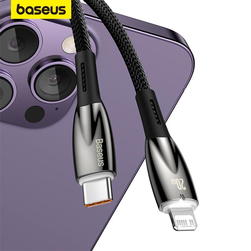 Baseus 20W PD USB C ถึงสายโทรศัพท์สําหรับโทรศัพท์ 14 13 12 11 Pro Max Fast Charging Type C สายเคเบิลข้อมูลสาย USB Type C