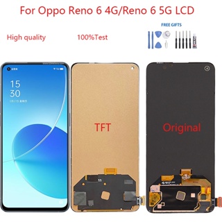 อะไหล่หน้าจอสัมผัสดิจิทัล LCD TFT แบบเปลี่ยน สําหรับ Oppo Reno 6 4G Reno 6 5G Reno 6 4G Reno 6 5G