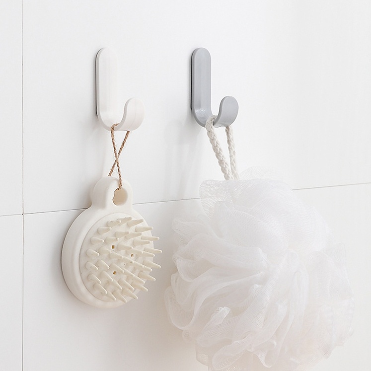 1/2/6 ชิ้น หรูหรา พื้นผิวเรียบ ตะขอ ห้องครัว ห้องน้ํา ประตู ด้านหลัง ที่แขวนผ้า นอร์ดิก รูปตัว J ตะขอกาวในตัว อเนกประสงค์ ตะขอติดผนัง - รูปที่ 4