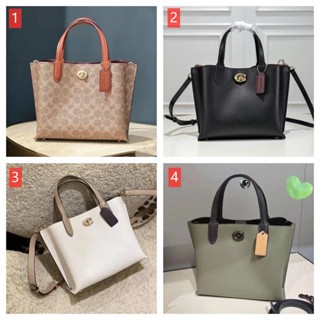 COACH c8562 c8869 c8561 c9092 Willow Mini Tote 24กระเป๋าถือสุภาพสตรี/กระเป๋าช้อปปิ้ง/ช่องซิปปิด/ดีไซน์หัวเข็มขัด