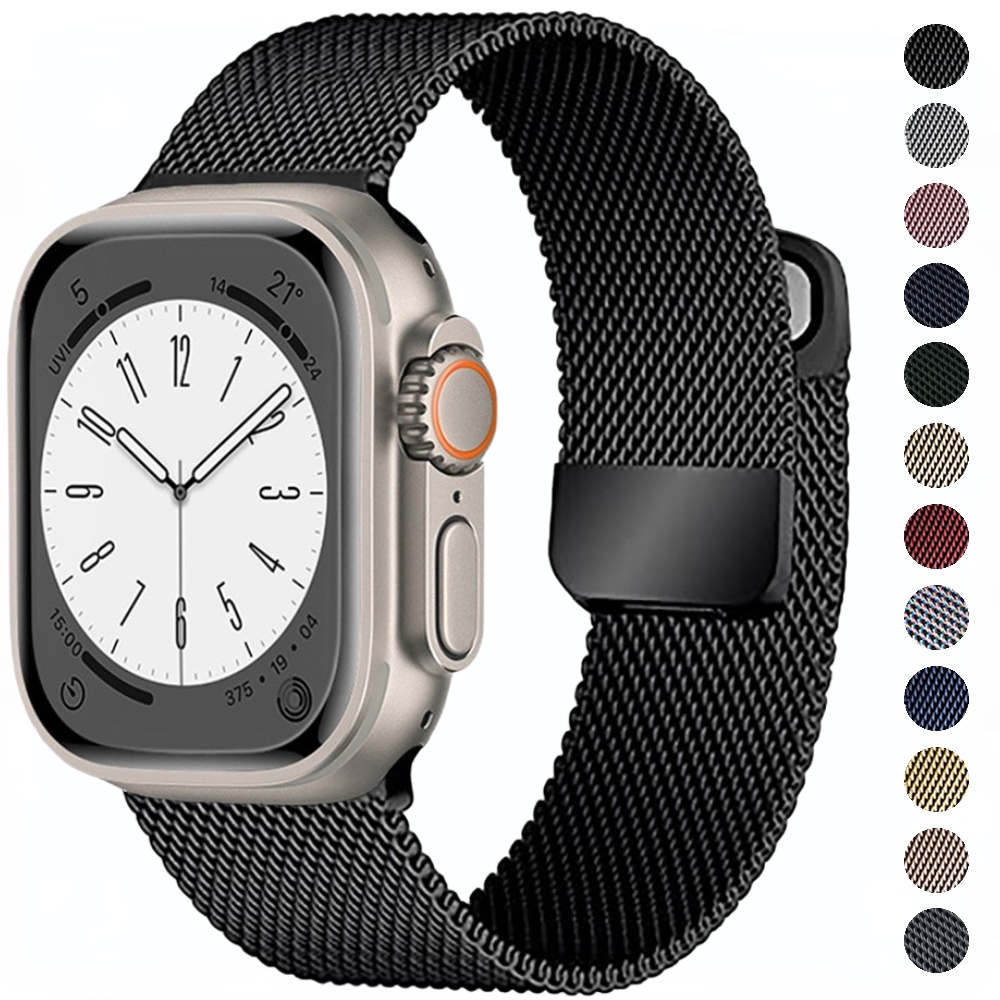 Milanese สายนาฬิกาข้อมือ สําหรับ Apple Watch Bands 44 มม. 40 มม. 45 มม. 41 มม. 42 มม. 38 มม. Correa iWatch Series 7 6 5 4 3 SE 8 Ultra 49 มม.