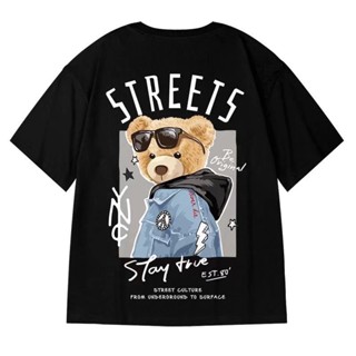 M-3XL plus size bear t shirt men d tee thin short sleeve shirt Korean Mens Round neck Casual loose Top women