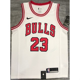 【hot Pressed】เสื้อกีฬาบาสเก็ตบอล ลาย nba Chicago Bulls No. เสื้อกีฬาบาสเก็ตบอล ลายทีม Jor dan สีขาว 23