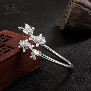 Jewelrypalace สร้อยข้อมือเงิน 925 จี้ทับทิม รูปปลาทอง เครื่องประดับสตรี B145