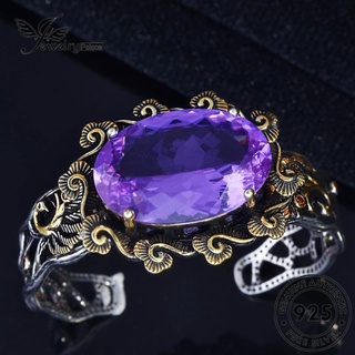 Jewelrypalace สร้อยข้อมือเงิน 925 ลายนกยูง อเมทิสต์ กลวง ของแท้ สําหรับผู้หญิง B524