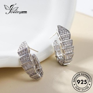 Jewelrypalace ต่างหูห่วงเงิน 925 ประดับเพชรโมอิส งูน้อย ของแท้ สําหรับผู้หญิง E1008