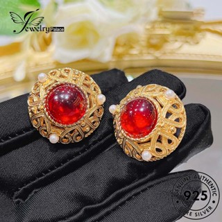 Jewelrypalace ต่างหูสตั๊ด เงิน 925 แต่งลูกไม้ ทับทิม สําหรับผู้หญิง E1305